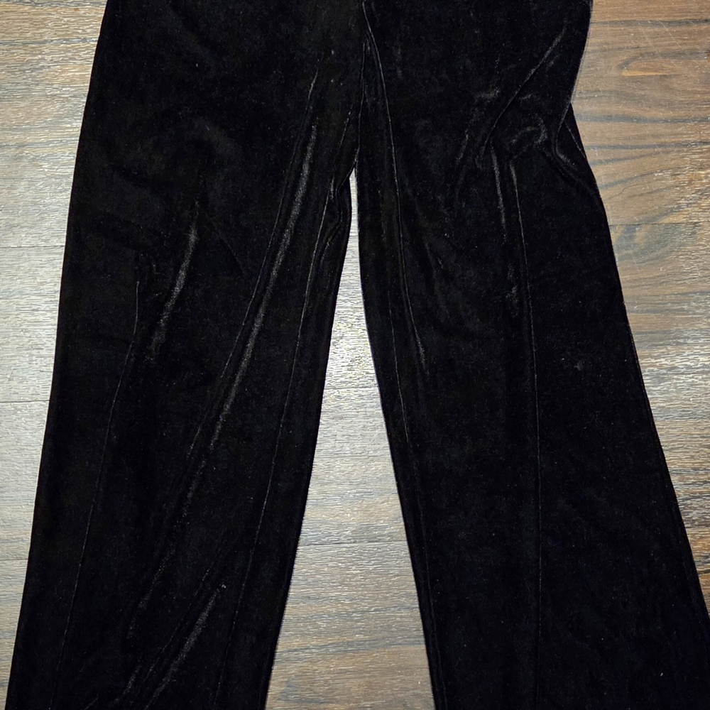 Black Velvet Wide-Leg Pants